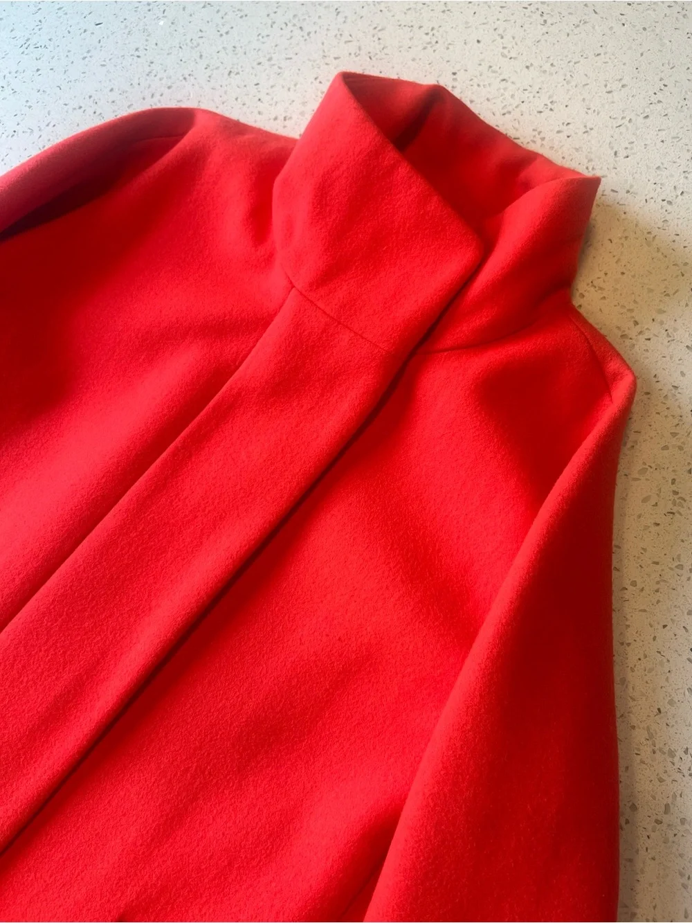 J. Crew Bright Red Wool Blend Funnel-Neck Coat - Picture 4 of 9